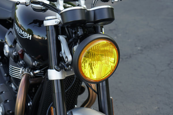 Triumph Retro Inspired 7" Yellow Light LED Headlight