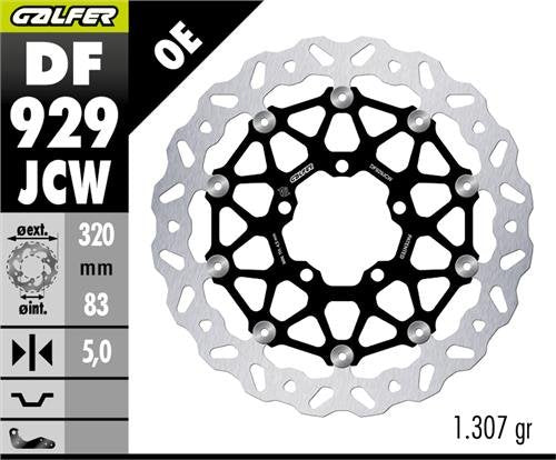 Galfer – 320mm Front Floating Wave® Rotor – Triumph – Speed Twi, Rocket 3, Scrambler 1200, Speed Triple, Tiger 900 – DF929JCW