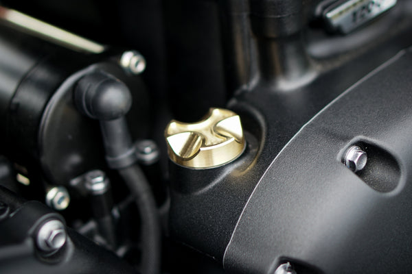 Triumph Machined Brass Oil Filler Cap - Brogue Moto