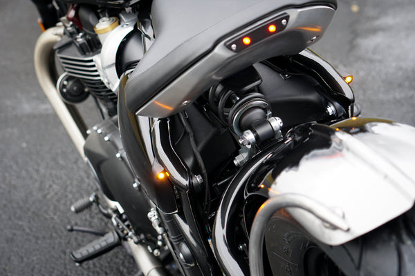 Triumph Bobber Machined Rear Seat Brake Kits - Featuring Kellermann Atto Dark Integral LED's