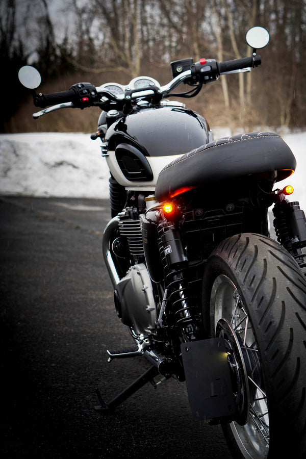 Fender Eliminator + Side Axle Mount License Plate Complete Kit – Triumph T100 / T120 / Street Cup / Street Twin /  Street Scrambler - Brogue Moto