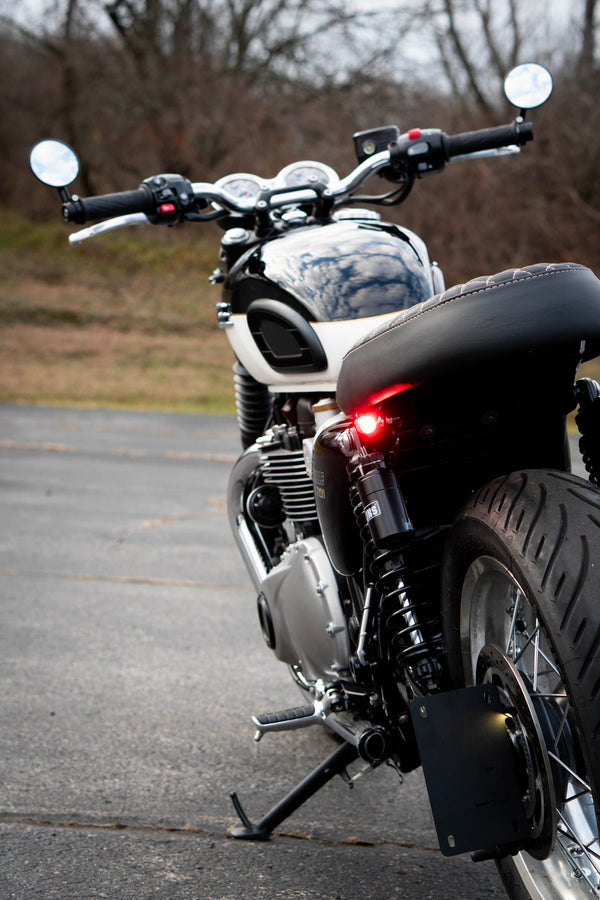 Fender Eliminator + Side Axle Mount License Plate Complete Kit – T100 / T120 / Street Cup / Street Twin /  Street Scrambler - Brogue Moto
