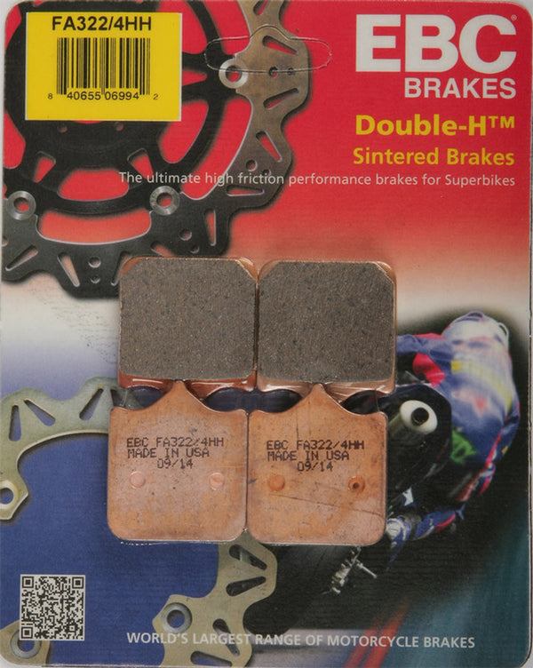 EBC Sintered HH Front Brake Pads - FA322/4HH - Triumph - Speed Twin, T100, Street Twin & Speed Twin 900