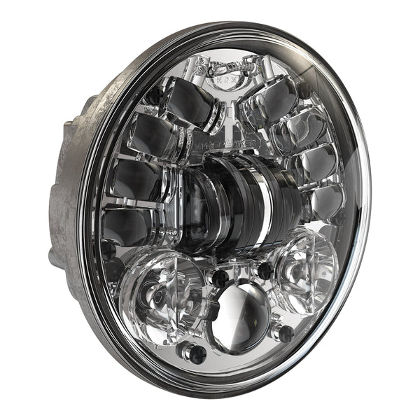 5.75″ LED Motorcycle JW Speaker Headlight Unit – Model 8690 Adaptive 2 -  with Chrome Inner Bezel - PN 0555101