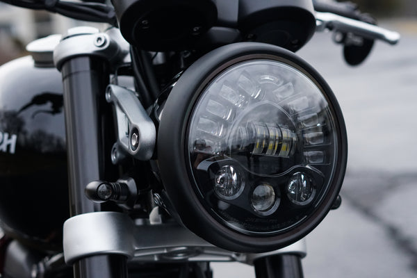 Brogue Moto Triumph Modern Classic JW Speaker 7" LED Headlight Kit - 2016+ Thruxton - Scrambler - Bonneville T100 - T120 - Speed Twin - Street Twin