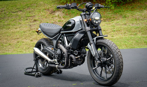 Ducati Scrambler Gauge Relocation + Handlebar kit + Ignition Relocation Kit + 7" Led Headlight Conversion