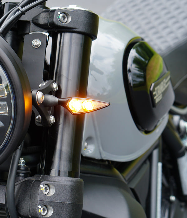 Ducati Scrambler Gauge Relocation + Handlebar kit + Ignition Relocation Kit + 7" Led Headlight Conversion